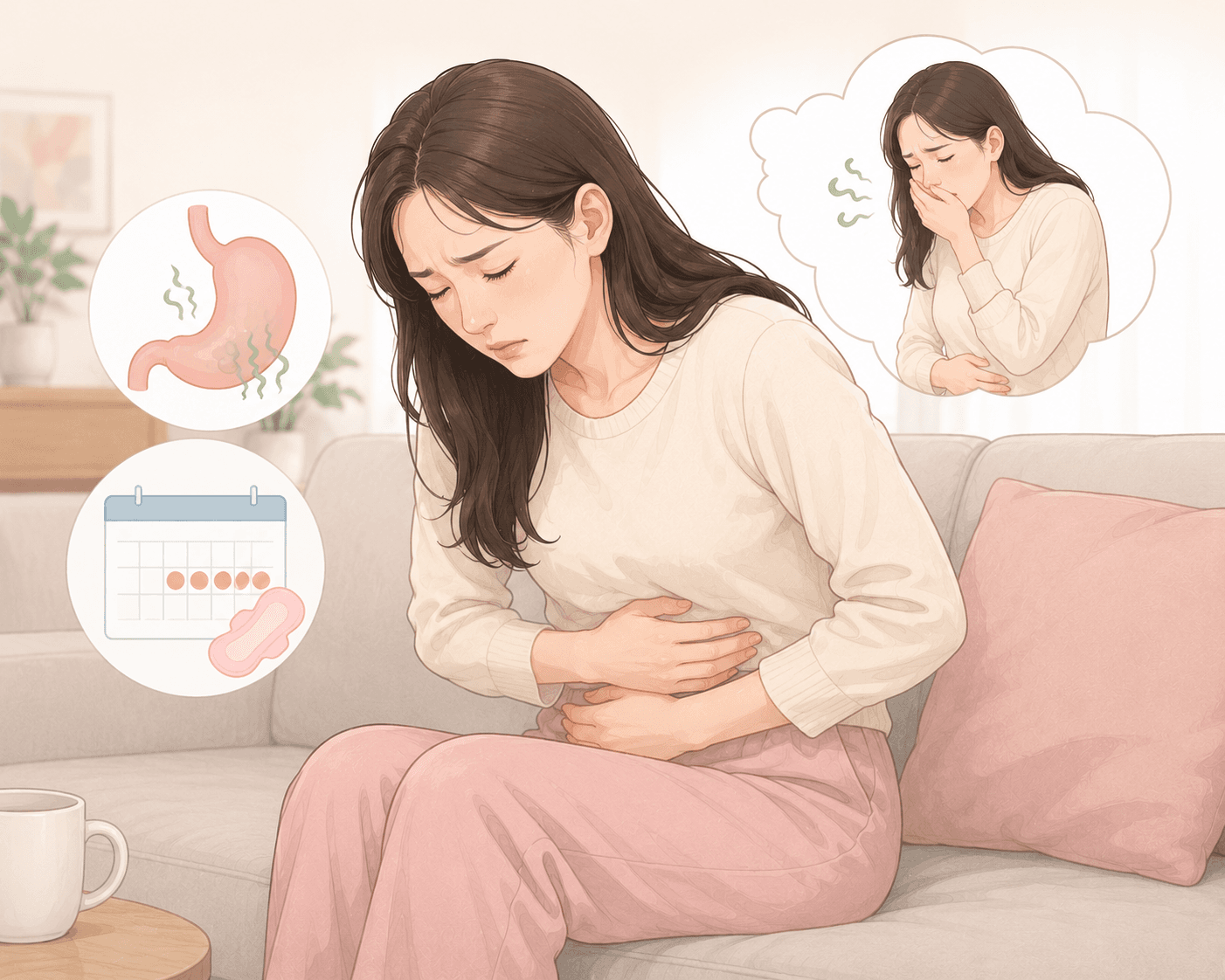 생리전속울렁, 단순 소화불량이 아니라 PMS 증상일 수 있습니다